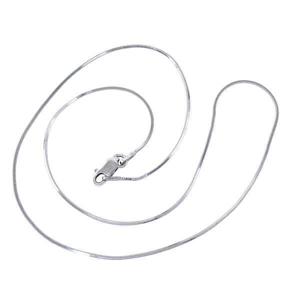 Vintage Italy BS Sterling Silver 925 Square Snake Chain Necklace 16" - Picture 1 of 4